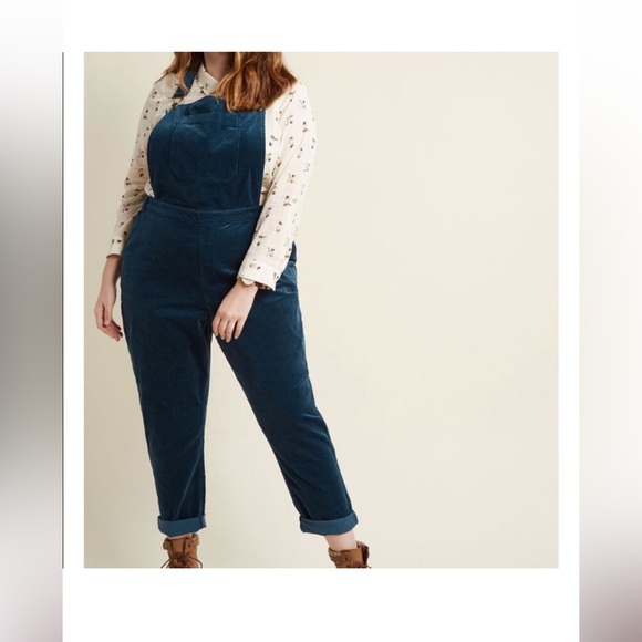 Modlcloth teal corduroy overalls size 3X - Picture 1 of 15